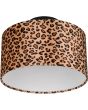 Reality Pardina plafondlamp met ronde kap van 30cm van textiel met een luipaard huid print