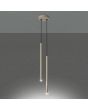 brandende taupe kleurige hanglamp met twee pendels met buisvormige kap van 500 * 25 mm