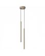 taupe kleurige hanglamp met twee pendels met buisvormige kap van 500 * 25 mm