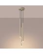 brandende taupe kleurige hanglamp met drie pendels met buisvormige kap van 500 * 25 mm