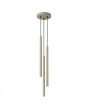 taupe kleurige hanglamp met drie pendels met buisvormige kap van 500 * 25 mm