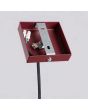 bevestiging van bordeauxrode hanglamp met kap van 2,5 cm in diameter en 50 cm hoog