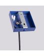 bevestiging ultramarijn blauwe hanglamp met buisvormige kap van 2,5 cm in diameter en 50 cm in hoogte