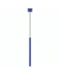 ultramarijn blauwe hanglamp met buisvormige kap van 2,5 cm in diameter en 50 cm in hoogte