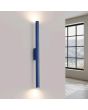 brandende ultramarijn blauwe up en down wandlamp van 2,5 cm in diameter en 50 cm in hoogte