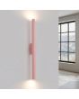 brandende roze up en down buisvormige wandlamp met een diameter van 25 mm en een hoogte van 50 cm