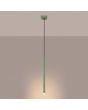 brandende saliegroene hanglamp met buisvormige kap van 25 mm in diameter en 50 cm in hoogte