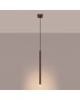 brandende bruin buisvormige hanglamp met een kap met een diameter van 25 mm en een hoogte van 50 cm