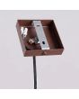 bevestiging van de bruin buisvormige hanglamp met een kap met een diameter van 25 mm en een hoogte van 50 cm