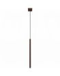bruin buisvormige hanglamp met een kap met een diameter van 25 mm en een hoogte van 50 cm