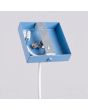 bevestiging van de lichtblauw buisvormige hanglamp met een kap met een diameter van 25 mm en een hoogte van 50 cm