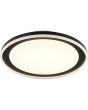 Brandende Brilliant Pederson zwarte plafonnière met een diameter van 45 cm met led rand om de LED schaal in het midden