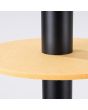 Bovenaanzicht van de schijf van de Sollux Pelta zwarte buisvormige hanglamp met een beige schijf van vilt met een diameter van 30cm eromheen