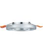 Trio Pirin 652100152 zijaanzicht ronde inbouwspot met rand van transparant glas