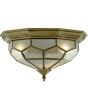 Searchlight Pisa 1243-12 brandende antiek bronzen plafonniere met mat glazen ruitjes