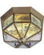 Searchlight Pisa klassieke bronzen plafonniere met afgeschuind glazen ruitjes
