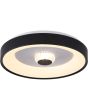 Brandende Searchlight Polka zwarte plafonnière van 38,5cm in diameter met een zwarte rand en een kunststof kristallen binnenstuk en geïntegreerde LED