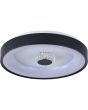 Searchlight Polka zwarte plafonnière van 38,5cm in diameter met een zwarte rand en een kunststof kristallen binnenstuk en geïntegreerde LED