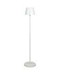 Konstsmide Pomezia witte aluminium IP54 terraslamp van 124 cm hoog met rond kapje