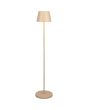 Konstsmide Pomezia zandkleurige aluminium IP54 terraslamp van 124 cm hoog met rond kapje