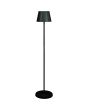 Konstsmide Pomezia mat zwarte aluminium IP54 terraslamp van 124 cm hoog met rond kapje