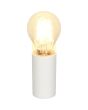 Vooraanzicht Trio Pratella eenvoudige witte wandlamp van 8cm hoog met een open helder E27 peertje met helder glas