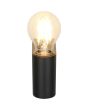 Bovenaanzicht Trio Pratella eenvoudige witte wandlamp van 8cm hoog met een open helder E27 peertje met helder glas