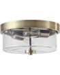 Searchlight Preston antiek bronzen plafondlamp voor de badkamer met een helder glazen kap met spikkels en twee ST64 LED lampen
