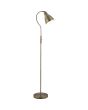 Searchlight Proza EU5026AB  brandende antiek bronzen vloerlamp met richtbare metalen ronde kap en een klikschakelaar aan de stang