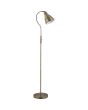 Searchlight Proza EU5026AB antiek bronzen vloerlamp met richtbare metalen ronde kap en een klikschakelaar aan de stang