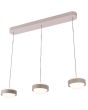 Freelight Puleggia creme kleurige hanglamp van 90 cm lang met drie pendels met geïntegreerde LED en katrolsysteem voor de hoogte