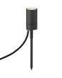 Reality Purus R86871042 antraciet grijze tuinspot van 27,5 cm hoog inclusief een 20 cm hoge grondspies met een spotje met brandend 35 mm GU10 LED lampje