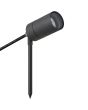 Reality Purus R86871042 antraciet grijze tuinspot van 27,5 cm hoog inclusief een 20 cm hoge grondspies met een spotje voor 35 mm GU10 LED lampen