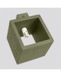 Binnenzijde Sollux Quad olijf groene vierkante wandlamp van 10cm in doorsnede met up en down licht met een G9 fitting