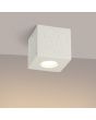 Brandende Sollux Quad beige vierkante plafondlamp van 10cm in doorsnede met een GU10 lampje