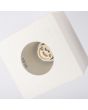 Binnenzijde Sollux Quad beige vierkante plafondlamp van 10cm in doorsnede met een GU10 lampje