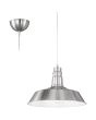 Reality Will staalkleurige hanglamp met een sierlijke metalen kap van 36 cm in diameter