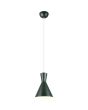 Trio Enzo pistache groene hanglamp met zandloper vormige metalen kap met een diameter van 20 cm