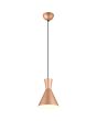 Brandende Trio Enzo koffiebruine hanglamp met zandloper vormige metalen kap met een diameter van 20 cm