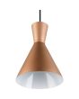 Trio Enzo koffiebruine hanglamp met zandloper vormige metalen kap met een diameter van 20 cm