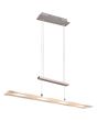 Brandende Trio Milos stalen hanglamp van 80 cm lang met trekpendel en glazen plaat