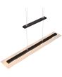 Bovenaanzicht Trio Milos zwarte hanglamp van 80 cm lang met trekpendel en glazen plaat