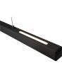 Bovenaanzicht Reality Paros zwarte hanglamp van 90 cm lang met trekpendel en balk met geintegreerde LED en LED balkje naar boven gericht