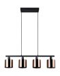 Reality Jason R36304064 zwarte hanglamp met brons glas