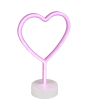 Trio Hart R55210101 kinderkamer lamp met witte voet en roze brandende LED tube in de vorm van een hart