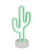Trio Cactus R55220101 kinderlamp op batterijen met witte voet en groen brandende LED buis als cactus gevormd
