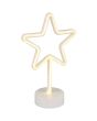 Trio Star R55230101 tafellamp op batterijen met witte voet en in stervorm gevormde geel brandende LED buis