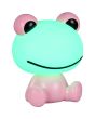 Reality Hopper R57971193 roze kinderlamp in de vorm van een kikker met lichtgevende kop met groen licht