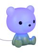 Reality Cutie R57991115 groene kinderlamp in de vorm van een beer met lichtgevende kop met paars licht