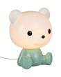 Reality Cutie R57991115 groene kinderlamp in de vorm van een beer met lichtgevende kop met wit licht